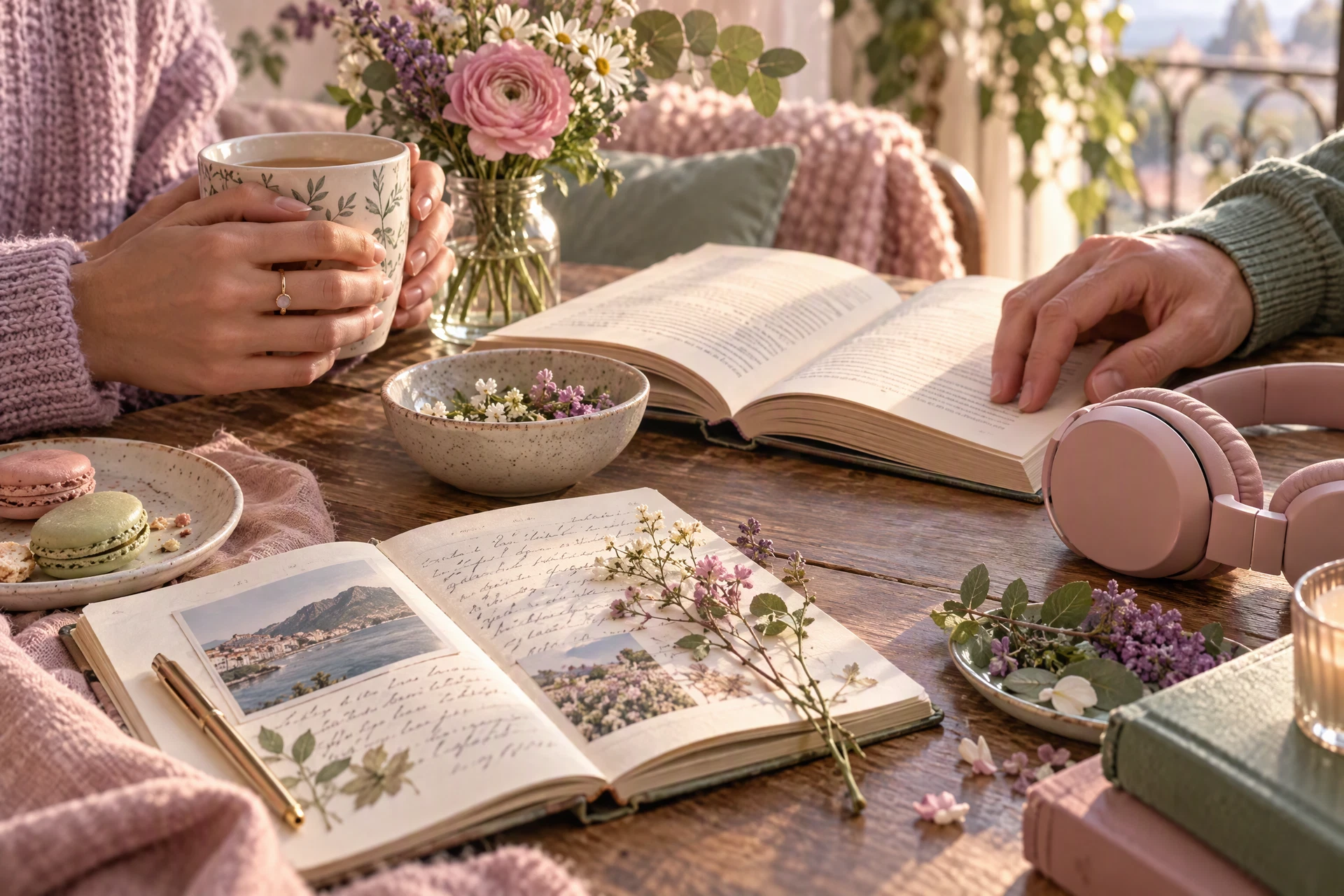 Un livre et un carnet pour un moment calme et partagé
